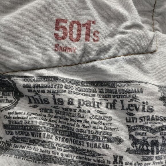 2/$50 Levi Strauss Distressed 501 Button Fly Skinny Jeans Size 25 - Picture 7 of 10